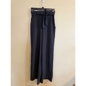 Lululemon Align High Rise Wide Leg Pants Black Size 4 Tie Waist